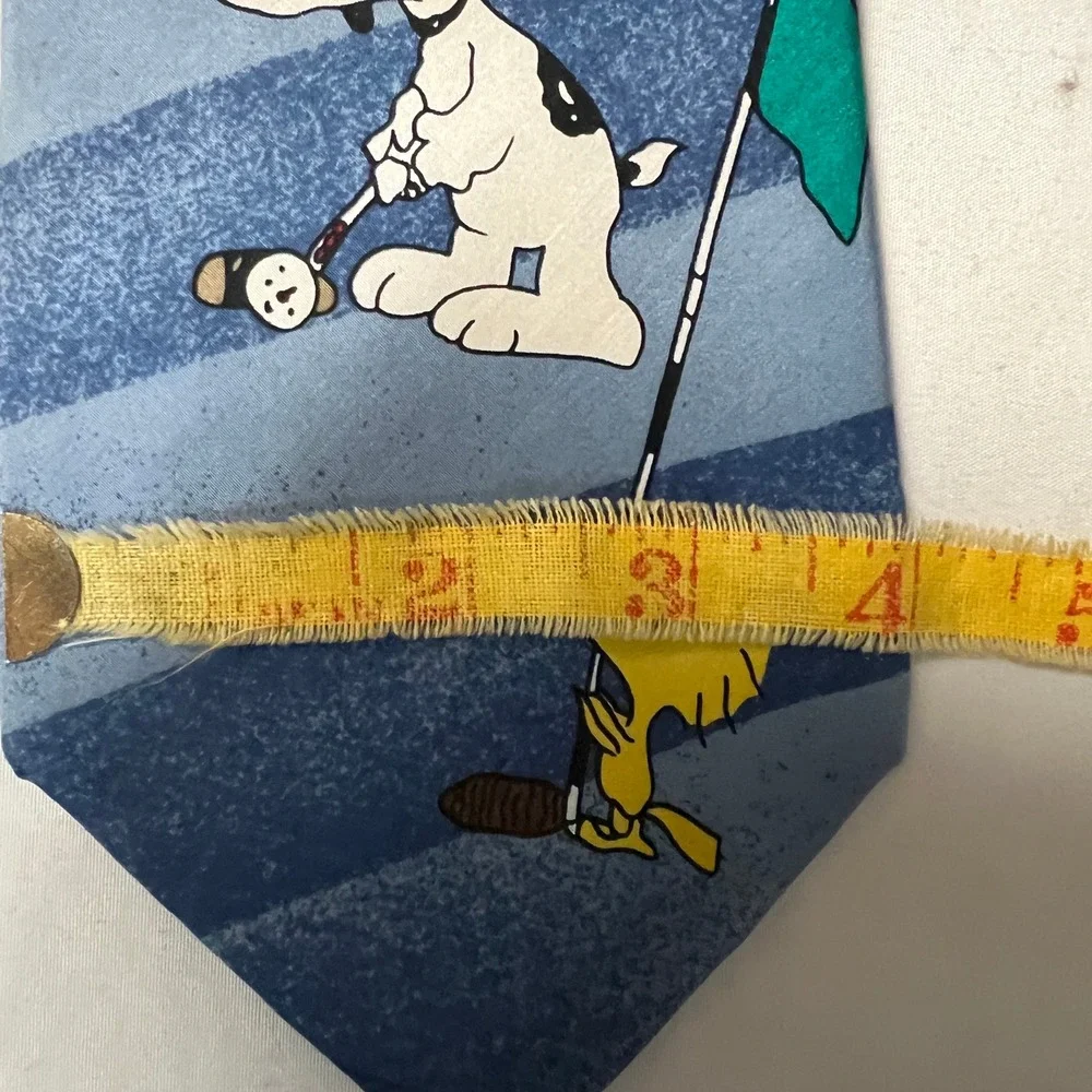 Vintage Peanuts Snoopy Golf Tie Birdie on the Green Novelty‎ Cartoon Necktie